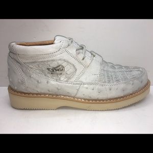 Mens Crocodile/Ostrich Print Leather Shoes LEATHER